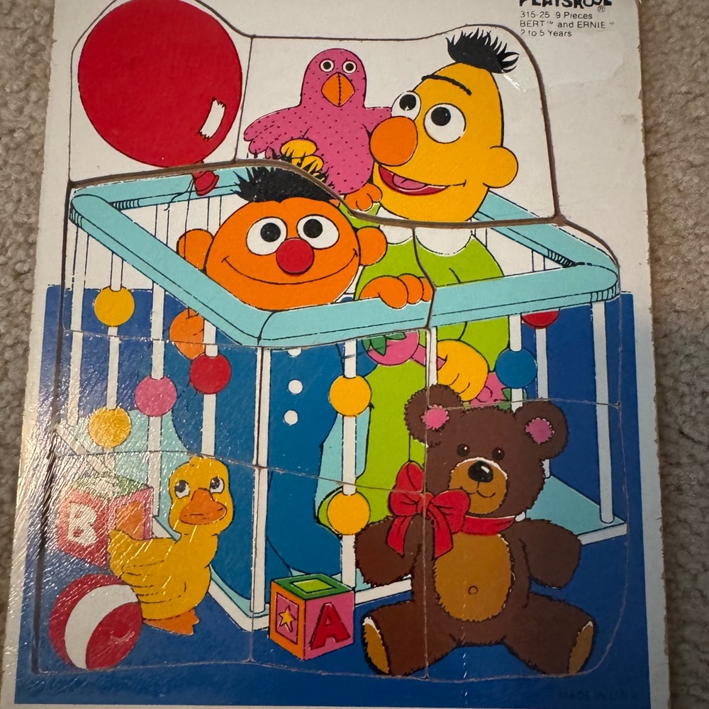 Sesame Street Puzzle with Red, Blue, and Yellow